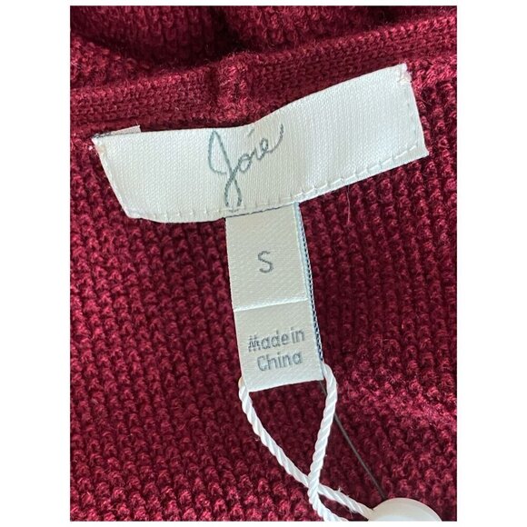 Joie Zephyrine $258 NWT CASHMERE-Blend Crew Neck Sweater in Deep Scarlet Sz S - Picture 3 of 10